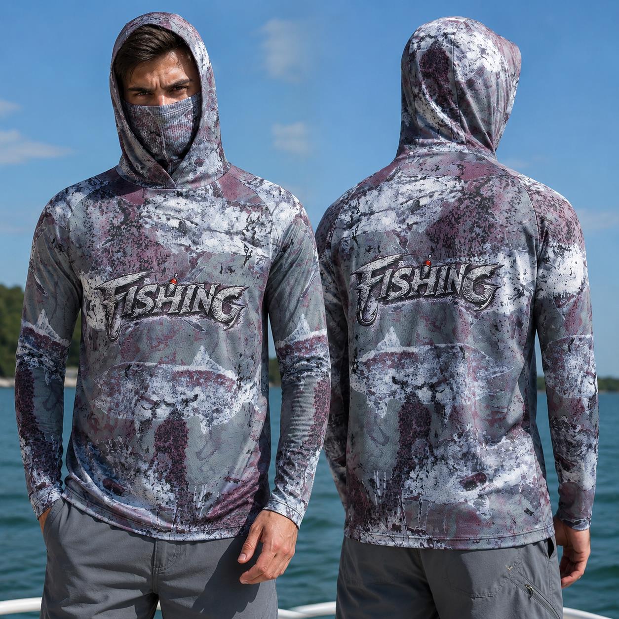 Fishing Shirt Hooded Men Fishi - огляд і ціна Fishing Mask Sun Protection